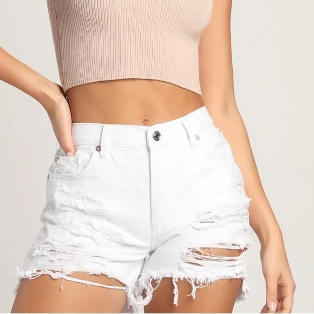 Free People We The Free Maggie Mid Rise Shorts | Size 28 | White
